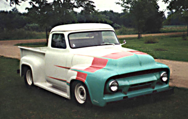 This is Rich's 54 F100 Ford Pickup It has a custom built ladder bar rear